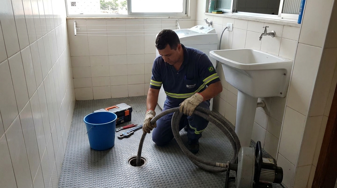Desobstrução na Cozinha no Ahú, Curitiba‑PR